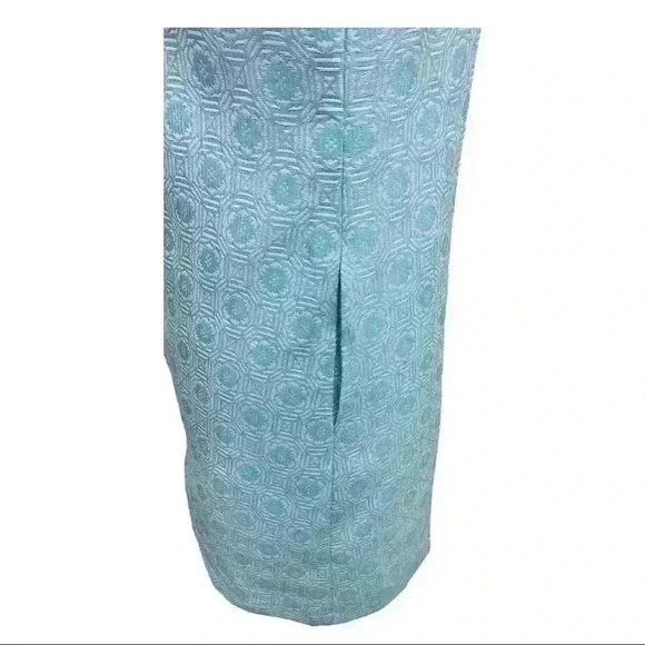 ๐nwt Lucy Paris aqua brocade sleeveless dress - Picture 7 of 8